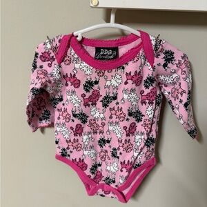 DDG Darlings Vintage Pink Baby One Piece Outfit Poodle 0-3 month